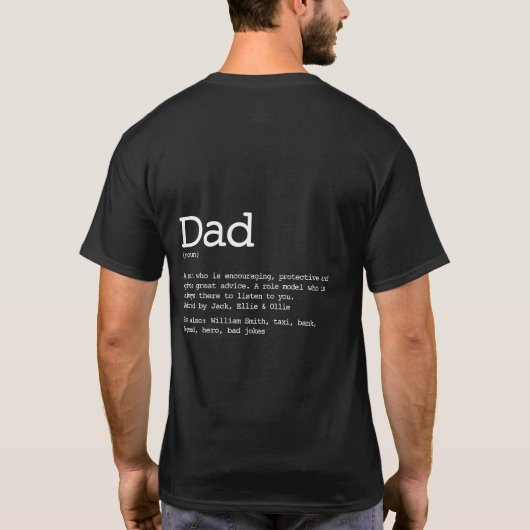 Moderner Personalisierter Vater - Vaterdefinition T-Shirt (Rückseite)