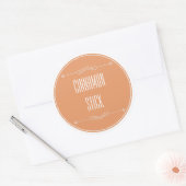 Moderner Personalisierter Zimt-Stick Runder Aufkleber (Umschlag)