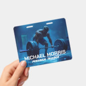 Moderner persönlicher Fitnessstudio-Trainer Ausweis (Handheld)