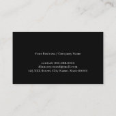 Moderner Perspektivquadrat Tunnel Schwarz Visitenkarte (Rückseite)