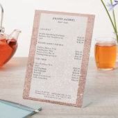 Moderner Pfirsich Glitzer Salon Price Sockelschild (In Situ)