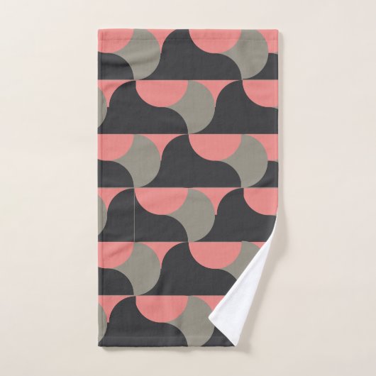 Moderner Pfirsich und Grau aus dem Mittelalter Badhandtuch Set (Handtuch)