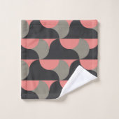 Moderner Pfirsich und Grau aus dem Mittelalter Badhandtuch Set (Waschlappen)