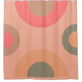 Moderner Pfirsich und Olivenhain aus dem Mittelalt Duschvorhang (Vorderseite)