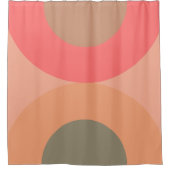 Moderner Pfirsich und Olivenhain aus dem Mittelalt Duschvorhang (Vorderseite)