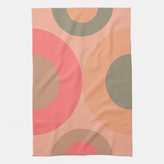 Moderner Pfirsich und Olivenhain aus dem Mittelalt Geschirrtuch (Vertikal)