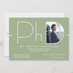 Moderner PhD-Abschluss für Foto Einladung