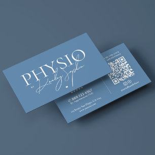Moderner Physiotherapeut Physiotherapeut Staubblau Visitenkarte