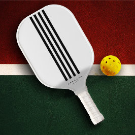 Moderner Pickleball Player Schwarz-weiße Streifen Schläger