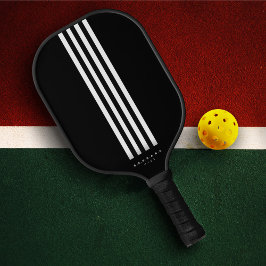 Moderner Pickleball Player Schwarz-weiße Streifen Schläger