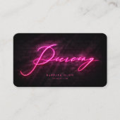 Moderner Piercing Shop Neon Pink Visitenkarte (Vorderseite)