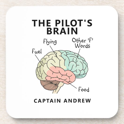 Moderner Pilot Name | Lustige Luftfahrt Getränkeuntersetzer (Vorderseite)