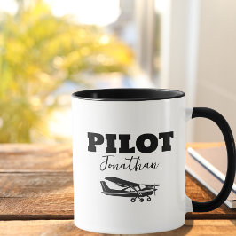 Moderner PILOT-Text und Flugzeug, Personalisiertes Tasse