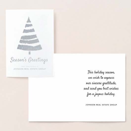 Moderner Pine Tree | Holiday Greetings Folienkarte (Anzeige)