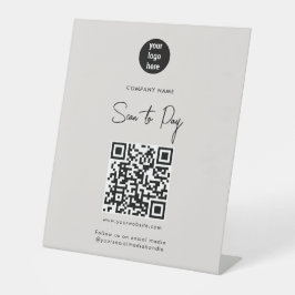 Moderner Pinguin-Scan zur Bezahlung von QR Code So Sockelschild