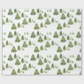 Moderner Pinienwald Geschenkpapier (Flach)