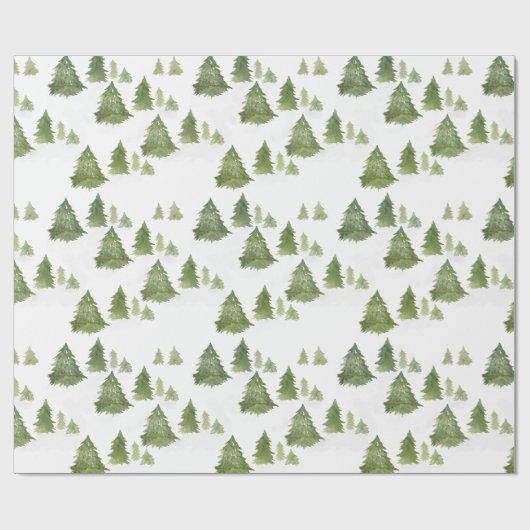 Moderner Pinienwald Geschenkpapier (Flach)