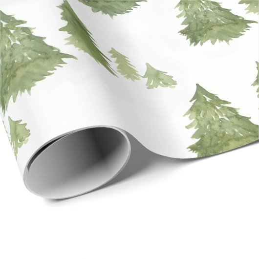 Moderner Pinienwald Geschenkpapier (Rolleneckpunkt)