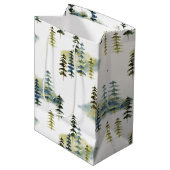 Moderner Pinienwald Mittlere Geschenktüte (Vorderseite Schrägansicht)