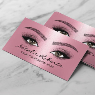 Moderner Pink Beauty Salon Eyelash Microblading Visitenkarte