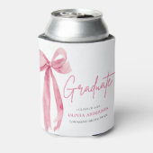 Moderner Pink Bow Coquette Graduate Abschluss Dosenkühler (Kanne Rückseite)