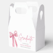 Moderner Pink Bow Coquette Graduate Abschluss Geschenkschachtel (Geöffnet)