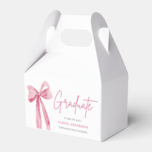 Moderner Pink Bow Coquette Graduate Abschluss Geschenkschachtel