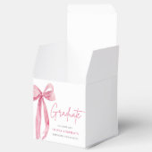 Moderner Pink Bow Coquette Graduate Abschluss Geschenkschachtel (Geöffnet)