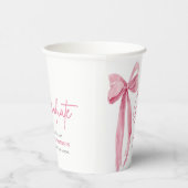 Moderner Pink Bow Coquette Graduate Abschluss Pappbecher (Rechts)