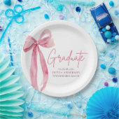 Moderner Pink Bow Coquette Graduate Abschluss Pappteller (Party)
