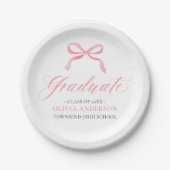 Moderner Pink Bow Coquette Graduate Abschluss Pappteller (Vorderseite)