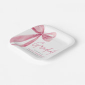 Moderner Pink Bow Coquette Graduate Abschluss Pappteller (Gewinkelt)