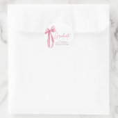 Moderner Pink Bow Coquette Graduate Abschluss Runder Aufkleber (Tasche)