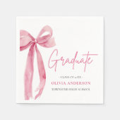 Moderner Pink Bow Coquette Graduate Abschluss Serviette (Vorderseite)