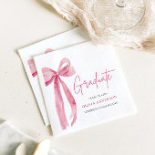 Moderner Pink Bow Coquette Graduate Abschluss Serviette