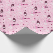 Moderner Pink Champagne Junggeselinnen-Abschied Geschenkpapier (Ecke)