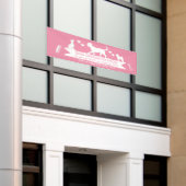 Moderner Pink Dog Silhouette Hund Erwachsenensalon Banner (Äußeres Gebäude)