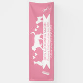 Moderner Pink Dog Silhouette Hund Erwachsenensalon Banner (Vertikal)