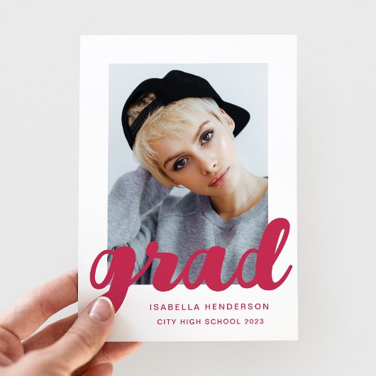 Moderner Pink-Foto-Script-Abschluss Ankündigung