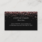 Moderner Pink Glitzer Salon & Wellness-Center Loya Visitenkarte (Rückseite)