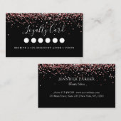 Moderner Pink Glitzer Salon & Wellness-Center Loya Visitenkarte (Vorne/Hinten)
