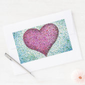 Moderner Pink Heart Pointillismus Rechteckiger Aufkleber (Umschlag)