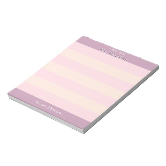 Moderner Pink Office School Lehrer Mama Note Notizblock (Rotiert)