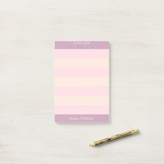 Moderner Pink Office School Lehrer Mama Student Post-it Klebezettel (Auf Schreibtisch)