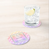 MODERNER PINK PASTEL DIAMOND SAVE THE DATE UNTERSE RUNDER PAPPUNTERSETZER (Vor Ort)