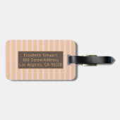 Moderner Pink Peach Taffy Strickter Individuelle N Gepäckanhänger (Rückseite horizontal)