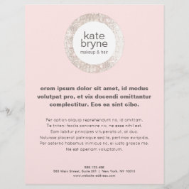 Moderner Pink Silver Sequins Friseur Salon Flyer