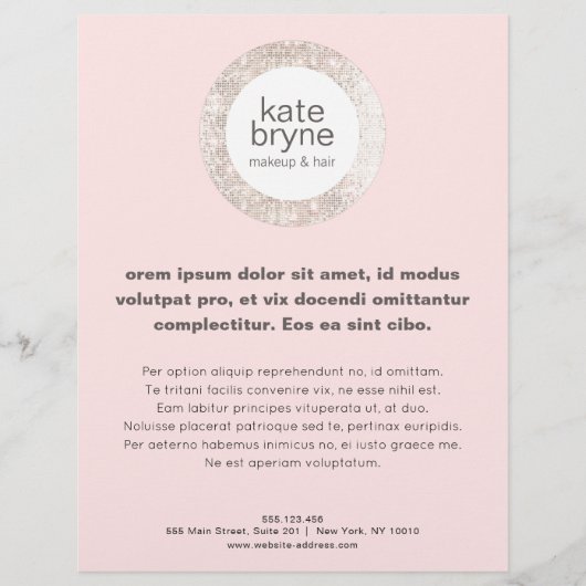Moderner Pink Silver Sequins Friseur Salon Flyer (Vorne)
