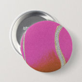 Moderner Pink Tennisball mit Imitat Glitzer Line Button (Vorne & Hinten)