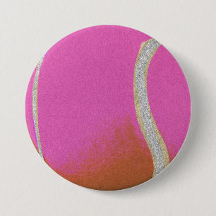 Moderner Pink Tennisball mit Imitat Glitzer Line Button